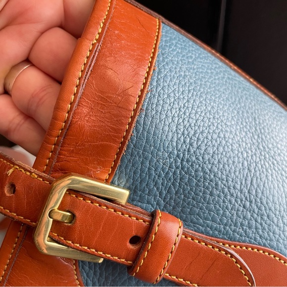 Dooney and Bourke AWL Mediterranean Blue Leather Tote Bucket Bag Purse R… - Picture 10 of 17